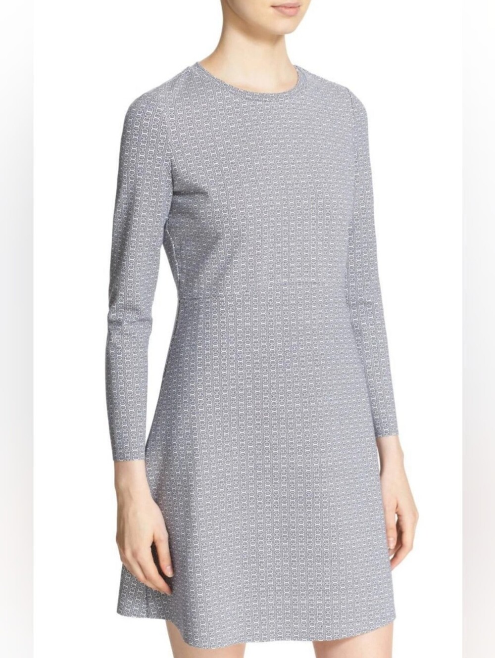 Tory Burch Corinne Gemini Link Knit Dress 3/4 Sleeve Fit & Flare Size S/M Approx